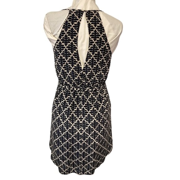 Madewell Black & White Leaf Print Silk Sleeveless Mini Dress Size 0 - Picture 2 of 5